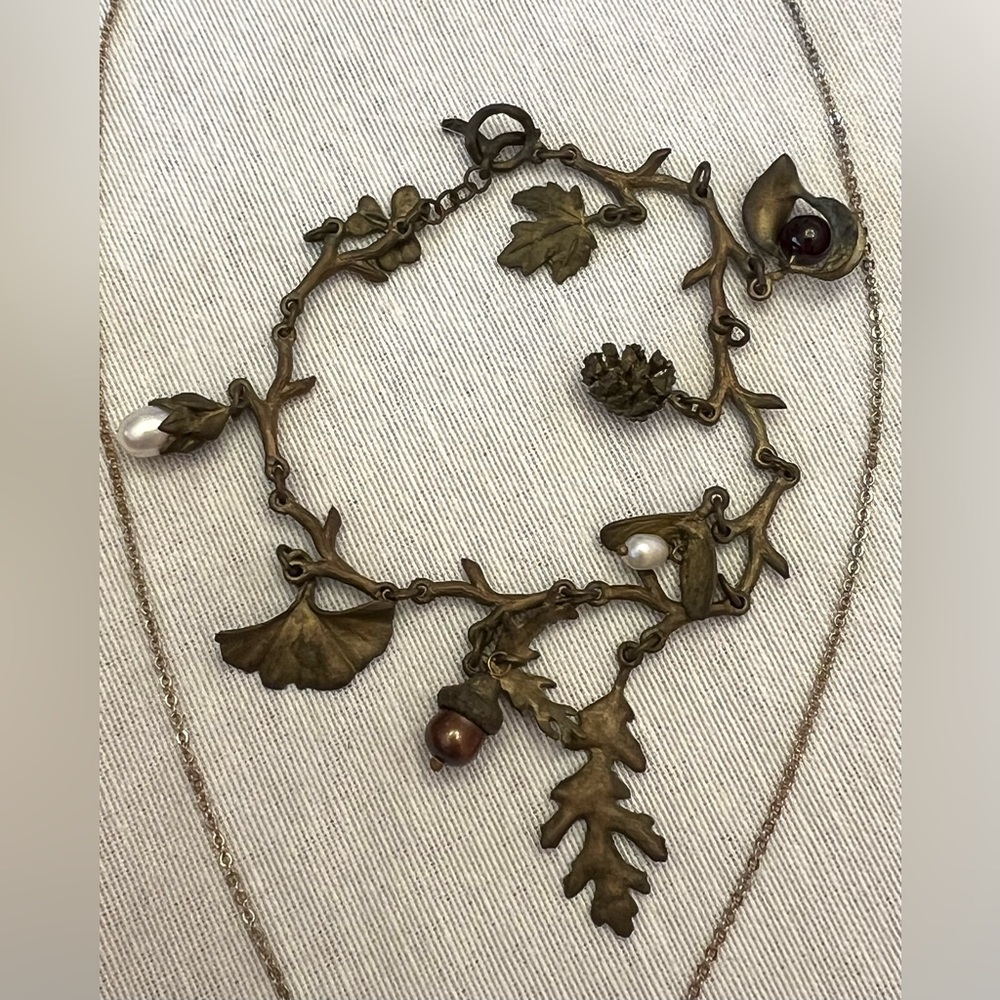 Complete Michael Michaud Handcrafted Bronze Acorn & Oak Jewelry 4pc Set - Picture 3 of 5